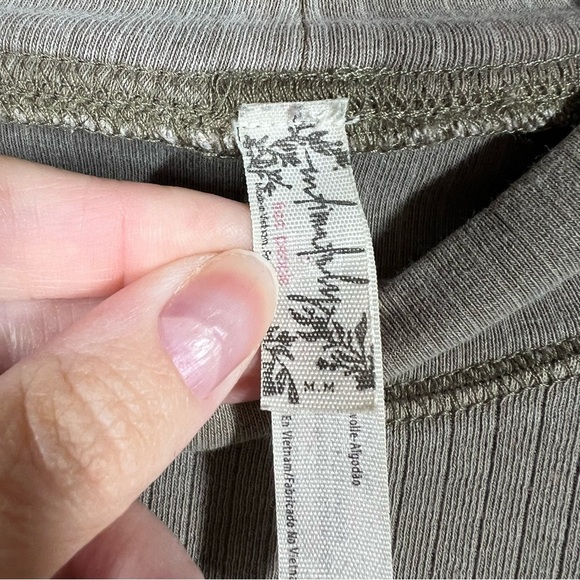 Free People Intimately Grey Green Ribbed The Rickie Mock Neck Top - Picture 3 of 5